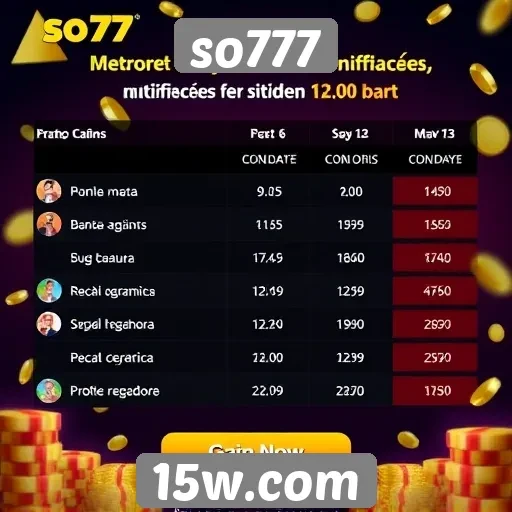 Comparativo de bonificações no so777